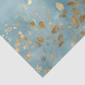 Botanisches Teal-Goldblatt-Design Seidenpapier (Ausschnitt)