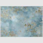 Botanisches Teal-Goldblatt-Design Seidenpapier (Vorderseite)