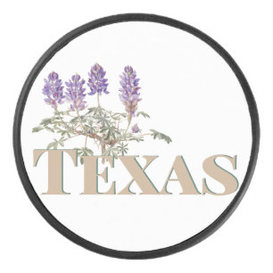 Botanisches Texas Bluebonnet 2 Eishockey Puck