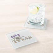 Botanisches Texas Bluebonnet 2 Glasuntersetzer (Schrägansicht)