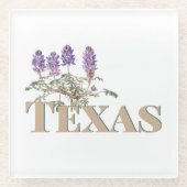 Botanisches Texas Bluebonnet 2 Glasuntersetzer (Vorderseite)