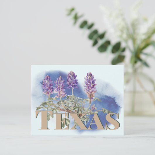Botanisches Texas Bluebonnet 2 Postkarte (Stehend Vorderseite)