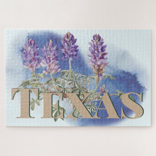 Botanisches Texas Bluebonnet 2 Puzzle (Horizontal)