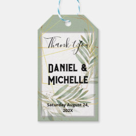 Botanisches Thema der modernen schwarzen Goldhochz Geschenkanhänger