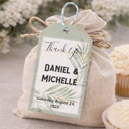 Botanisches Thema der modernen schwarzen Goldhochz Geschenkanhänger