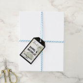 Botanisches Thema der modernen schwarzen Goldhochz Geschenkanhänger (Mit Garn)