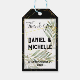 Botanisches Thema der modernen schwarzen Goldhochz Geschenkanhänger