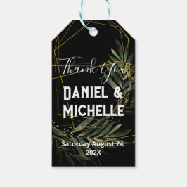 Botanisches Thema der modernen schwarzen Goldhochz Geschenkanhänger