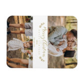 Botanisches Themed Christmas Custom Foto Script Magnet (Horizontal)