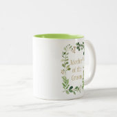 Botanisches Traumgrün verlässt Mutter des Zweifarbige Tasse (VorderseiteRechts)