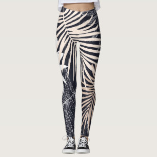 Botanisches Tropenblatt: Vintage grafische Darstel Leggings