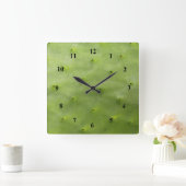 Botanisches tropisches grünes Kaktus-Foto Quadratische Wanduhr (Zuhause)