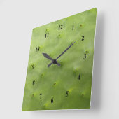 Botanisches tropisches grünes Kaktus-Foto Quadratische Wanduhr (Winkel)