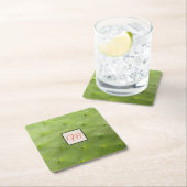 Botanisches tropisches grünes rechteckiger pappuntersetzer (Vor Ort)