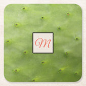 Botanisches tropisches grünes rechteckiger pappuntersetzer (Vorderseite)