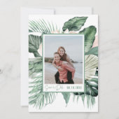 Botanisches tropisches Hochzeitsfest-Foto Save the Date (Vorderseite)