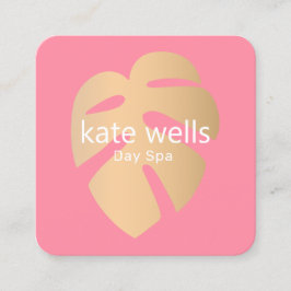 Botanisches tropisches Leaf Pink Beauty Wellness-C Quadratische Visitenkarte