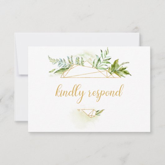 Botanisches UAWG mit geometrischer Geometrie RSVP Karte (Vorderseite)