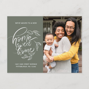 Botanisches Umzugsfoto 'Home Sweet Home' Ankündigungspostkarte