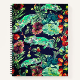 Botanisches und Chameleon Watercolor Art-Notebook Notizblock