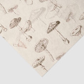 Botanisches Vintag-Beige-Pilzmuster Seidenpapier (Detail)