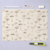 Botanisches Vintag-Beige-Pilzmuster Seidenpapier (Handwerk)