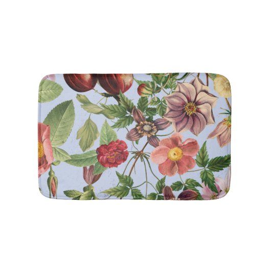 Botanisches Vintage-Design Badematte (Vorderseite)