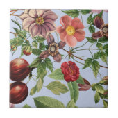 Botanisches Vintage-Design Fliese (Vorderseite)
