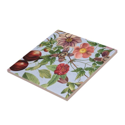 Botanisches Vintage-Design Fliese (Seite)