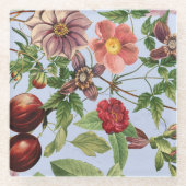 Botanisches Vintage-Design Glasuntersetzer (Vorderseite)