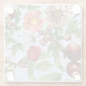 Botanisches Vintage-Design Glasuntersetzer (Rückseite)