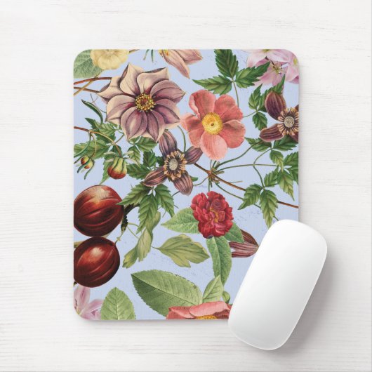 Botanisches Vintage-Design Mousepad (Mit Mouse)