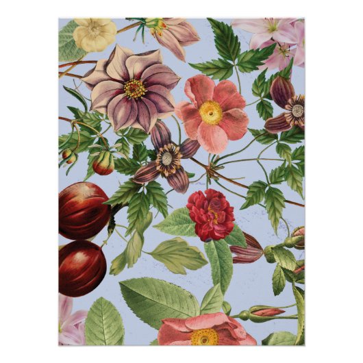 Botanisches Vintage-Design Poster (Vorderseite)