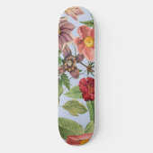 Botanisches Vintage-Design Skateboard (Vorderseite)