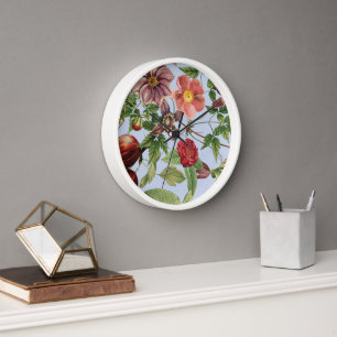 Botanisches Vintage-Design Uhr