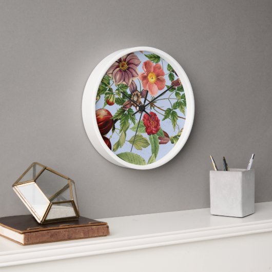 Botanisches Vintage-Design Uhr (Büro)