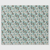 Botanisches Vintages Blumenmuster Geschenkpapier (Flach)