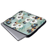 Botanisches Vintages Blumenmuster Laptopschutzhülle (Vorne Knopf)