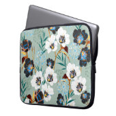 Botanisches Vintages Blumenmuster Laptopschutzhülle (Vorderseite Links)