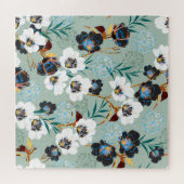 Botanisches Vintages Blumenmuster Puzzle (Horizontal)