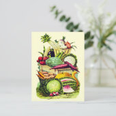 Botanisches Vintages Gemüse Garten Ernte Postkarte (Stehend Vorderseite)