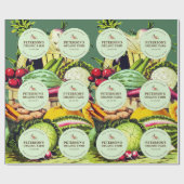 Botanisches Vintages Gemüse, lokaler Bauer Geschenkpapier (Flach)