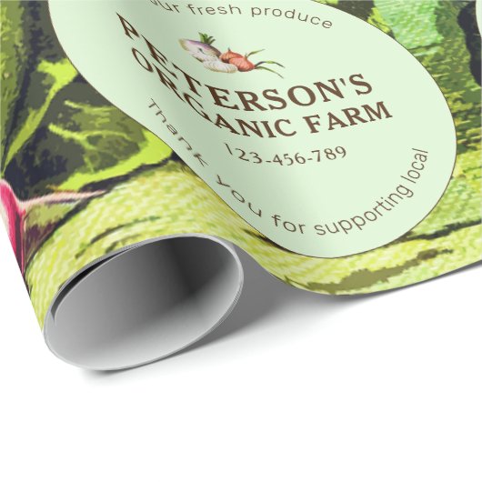 Botanisches Vintages Gemüse, lokaler Bauer Geschenkpapier (Rolleneckpunkt)