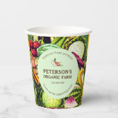 Botanisches Vintages Gemüse, lokaler Bauer Pappbecher (Vorderseite)