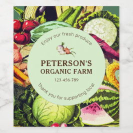 Botanisches Vintages Gemüse, lokaler Bauer Weinetikett