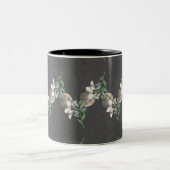 Botanisches Vintages Retro-Muster Zweifarbige Tasse (Mittel)