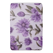 Botanisches violettes Blumenmuster Badematte (Vorderseite Vertikal)