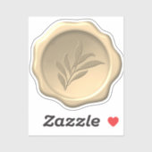 Botanisches Wachs Siegel mit Blätter aus goldenem  Aufkleber (Blatt)