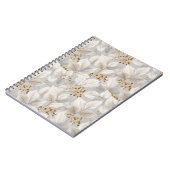 Botanisches Wald Blatt Weißes Blumenmuster Notizblock (Linke Seite)