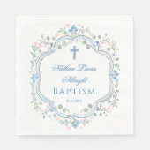 Botanisches Wappen Blauer Kreuz Serviette (Vorderseite)